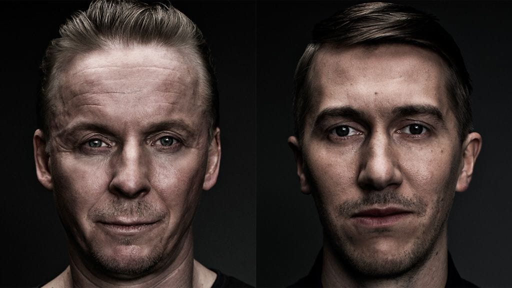 Rokkaa esittävän Eero Ahon (vas.) lisäksi Tuntemattoman sotilaan hahmoja tulkitsemassa nähdään mm. Jussi Vatanen (oik.) vänrikki Koskelana.