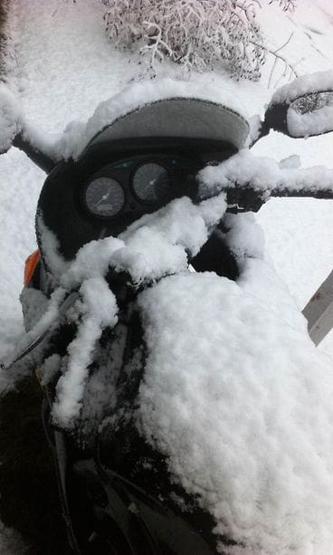 Kuopiossa satoi lunta 20. huhtikuuta 2016. Kuva: Seppo Haapalainen