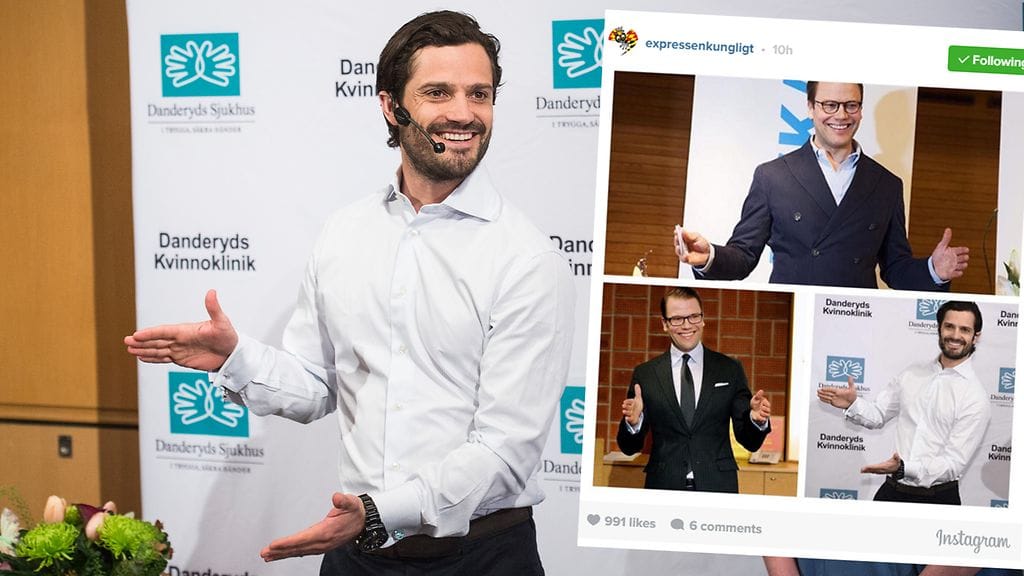 Vihdoin oli myös Carl Philipin vuoro päästä lehdistön eteen! Pieni kuva Expressenin Instagramista.