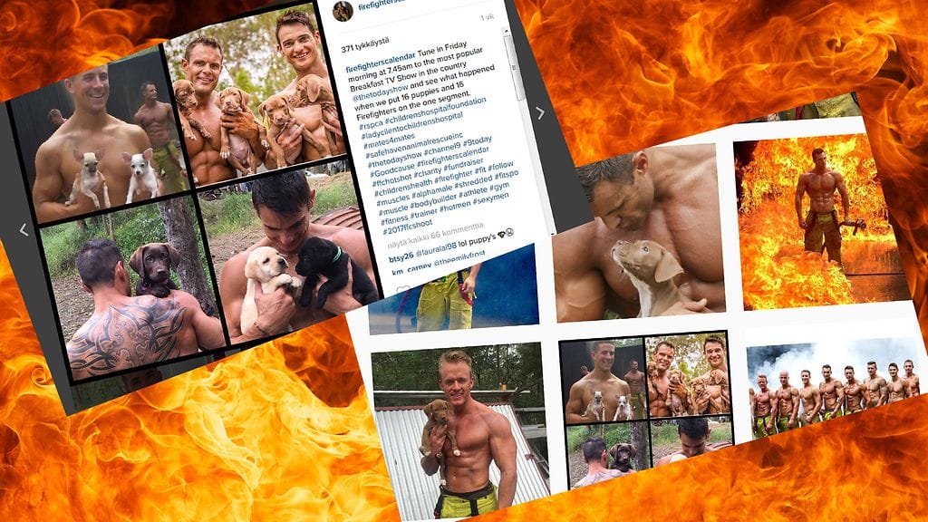 Palomiehiä ja koiranpentuja, mitä muuta nainen voi elämältä toivoa?