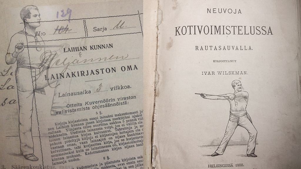 Neuvoja kotivoimistelussa rautasauvalla -kirja palautettiin eilen Laihian kirjastoon yli 80 vuotta myöhässä.
