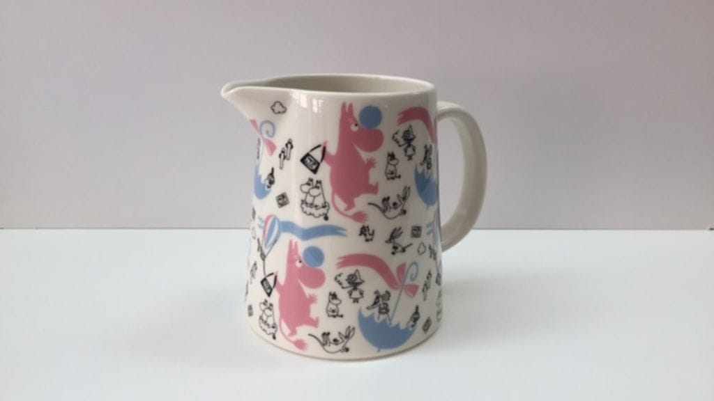 Muumi-kannu on jatkoa Stockmannille suunniteltuun Muumi-astiasarjaan.