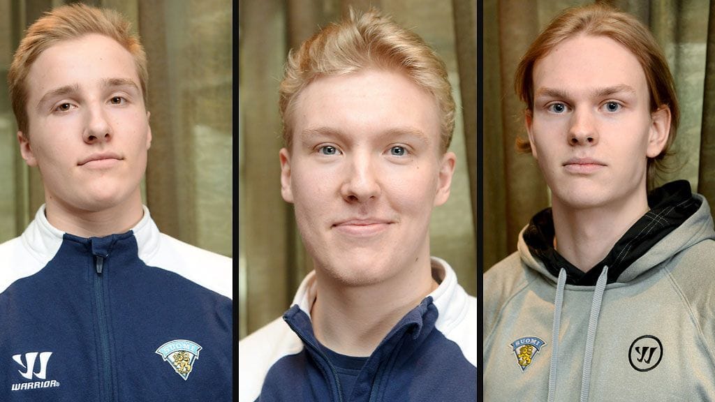 Ukko-Pekka Luukkonen, Aapeli Räsänen ja Urho Vaakanainen kuuluvat Pikkuleijonien MM-kisojen onnistujiin.