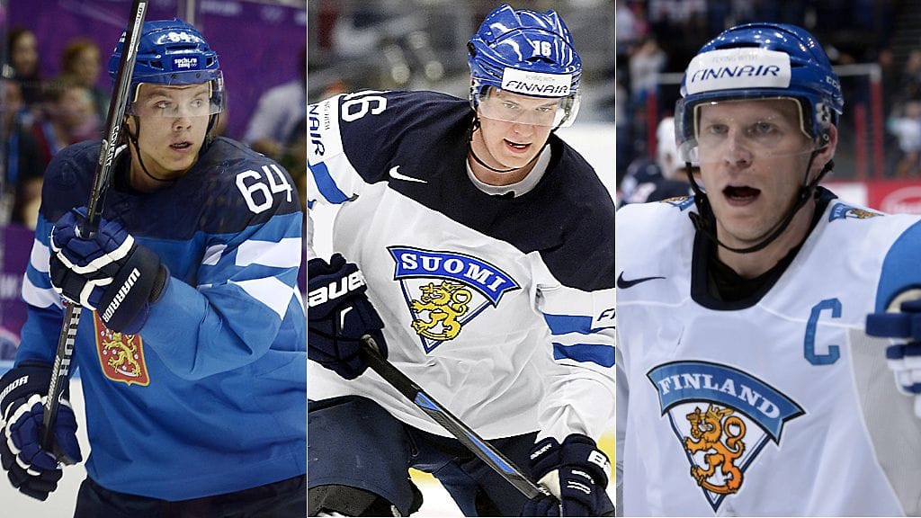 Mikael Granlund, Aleksander Barkov, Mikko Koivu; Suomen johtotähdet