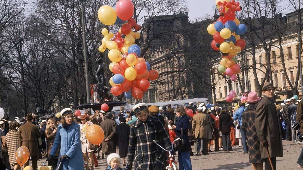 Vappu Helsingissä 1974.