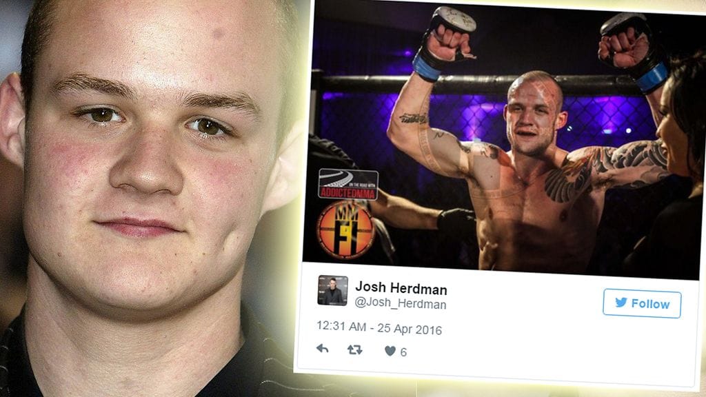 Näyttelijä Joshua Herdman vuonna 2004 (vasemmalla) ja vuonna 2016. Vapaaottelukuva näyttelijän Twitter-tililtä.