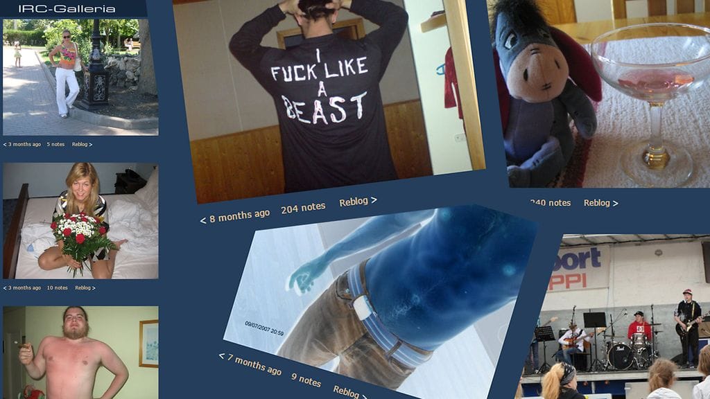 Kuvakaappauksia Ircgalleria.tumblr.comista.