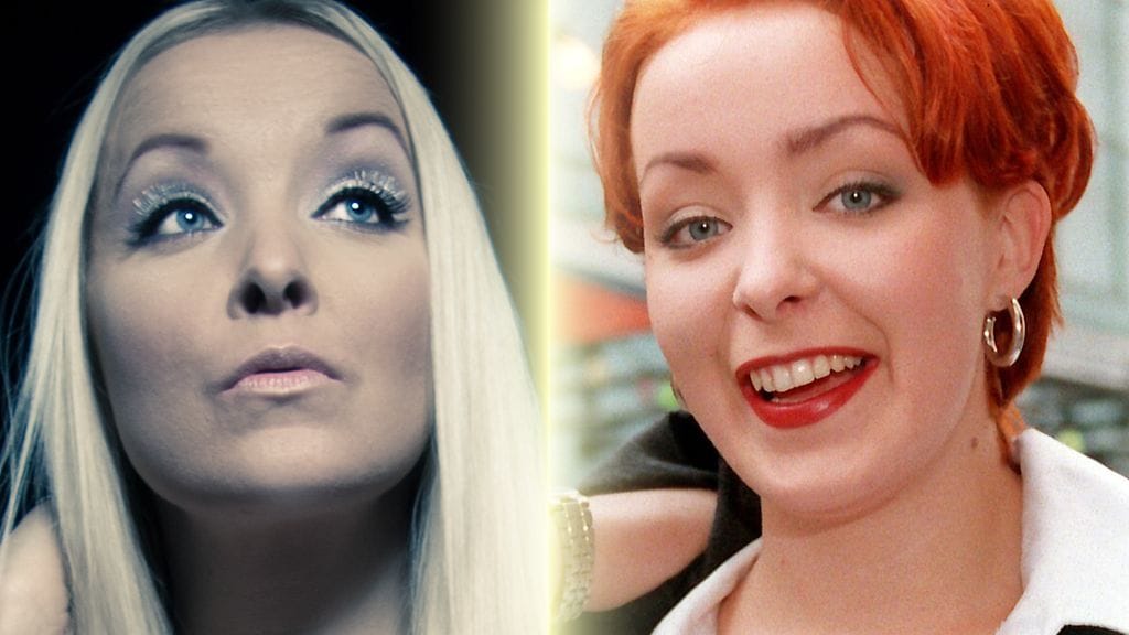 Movetronin laulaja Päivi Lepistö vuonna 2016 sekä 20 vuotta aiemmin, vuonna 1996.