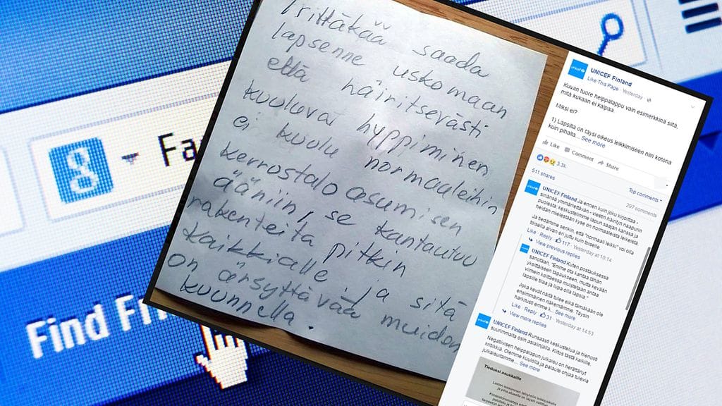 Unicefin julkaisema kuva sai suomalaisen somekansan kiivaaseen keskusteluun.