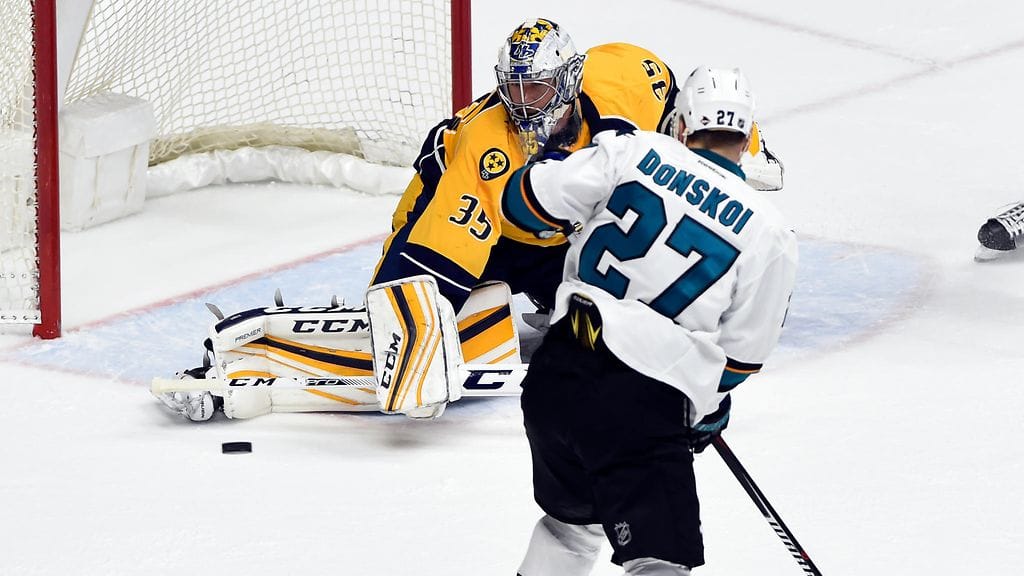 Joonas Donskoi työllisti Pekka Rinnettä yhdellä laukauksella.