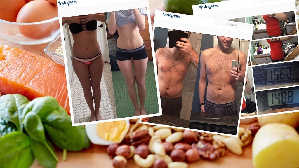 Instagramissa esitellään ahkerasti muotidieetin tuloksia.