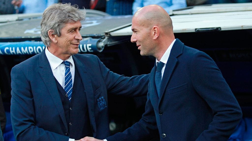 Manuel Pellegrini onnitteli Real-kollegaansa Zinedine Zidanea.