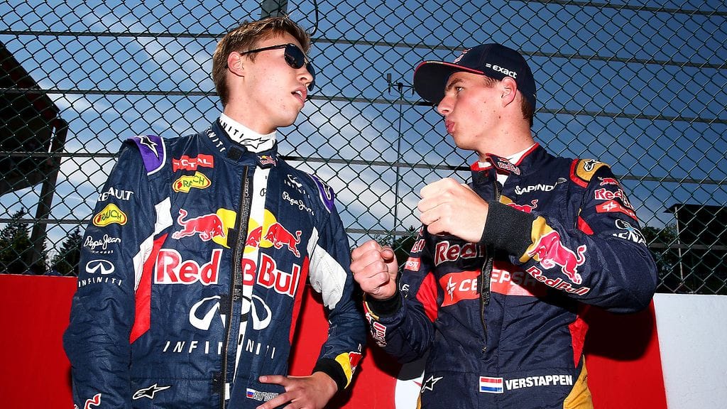 Daniil Kvjat ja Max Verstappen