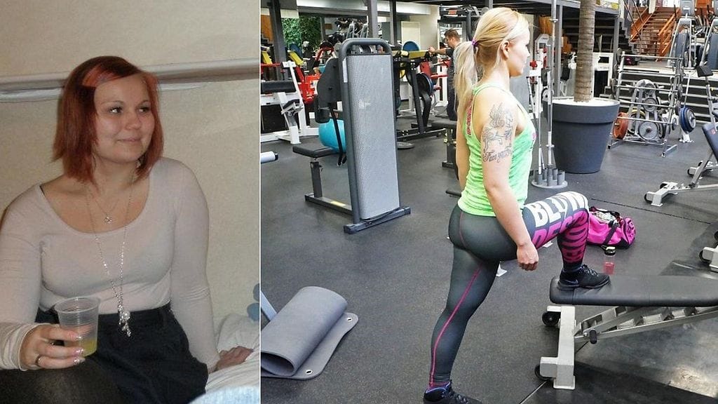 Vasemmalla kuva Caritasta "suurimmillaan", oikealla viitteitä nykyisestä elämäntyylistä.