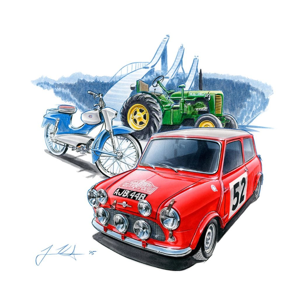 classic motorshow -kuvitus
