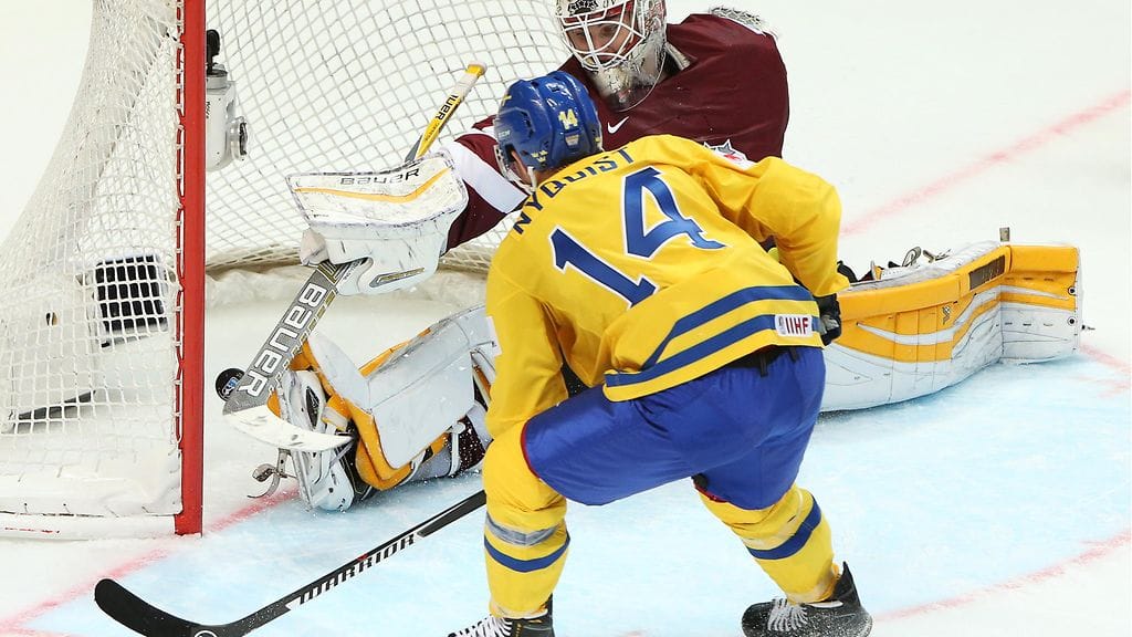 Gustav Nyquist iski Ruotsin voittomaalin perjantaina.