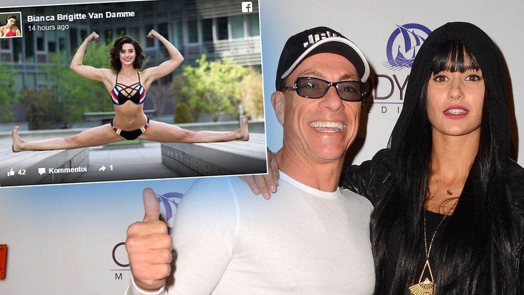 Jean-Claude Van Damme ja tytär Bianca Van Damme toukokuussa 2015. Pienemmässä kuvassa Bianca keväällä 2016.