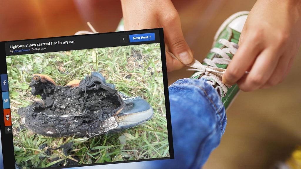 Valokenkien patterista syttynyt palo elvisi nopeasti perheen autoon.