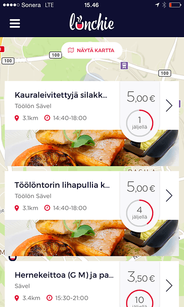 ylijäämälounaat lunchie