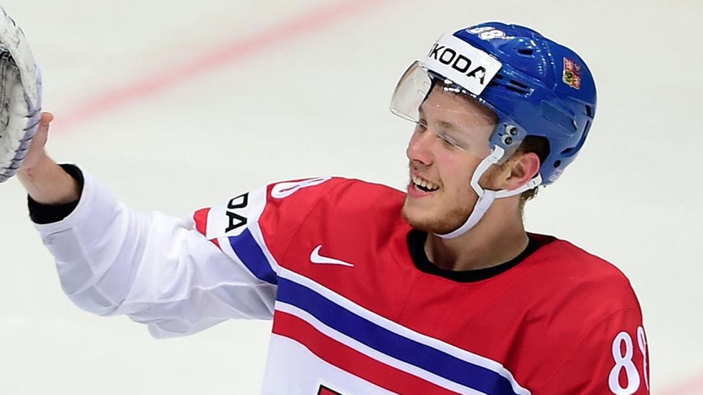 David Pastrnak on kerännyt neljässä MM-ottelussa tehot 1+3.