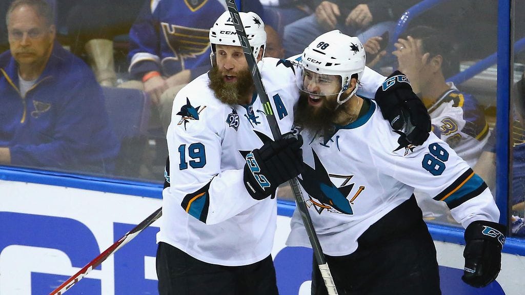 San Josen partasuut, Joe Thornton ja Brent Burns saivat aihetta juhlaan.