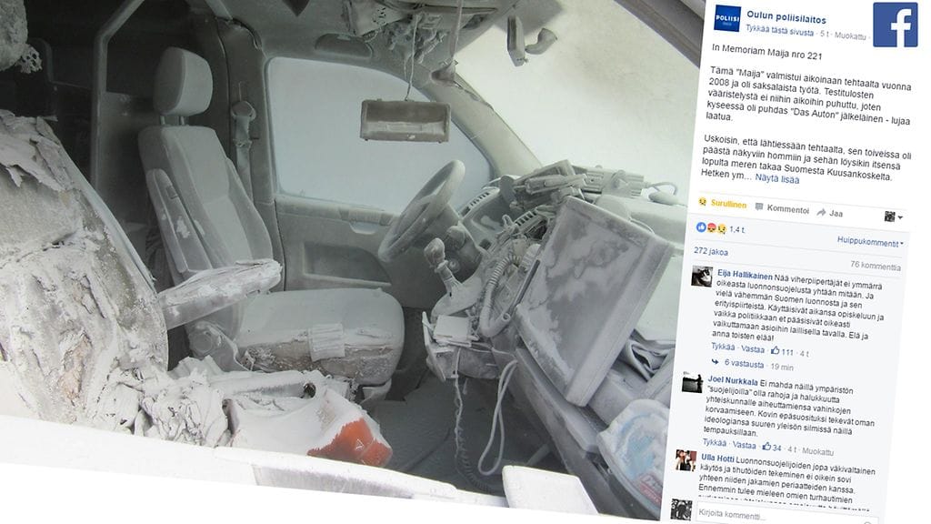 Kuvankaappaus Oulun poliisilaitoksen Facebook-sivulta.