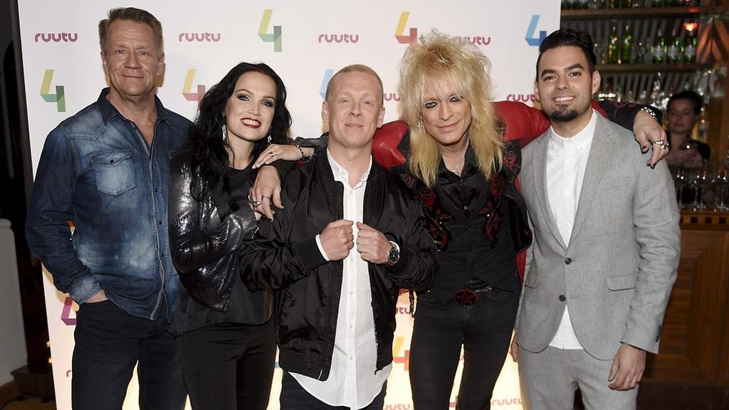 The Voice of Finland -tähtivalmentajat 7.1.2016: Olli Lindholm, Tarja Turunen, Redrama, Michael Monroe, Axl Smith