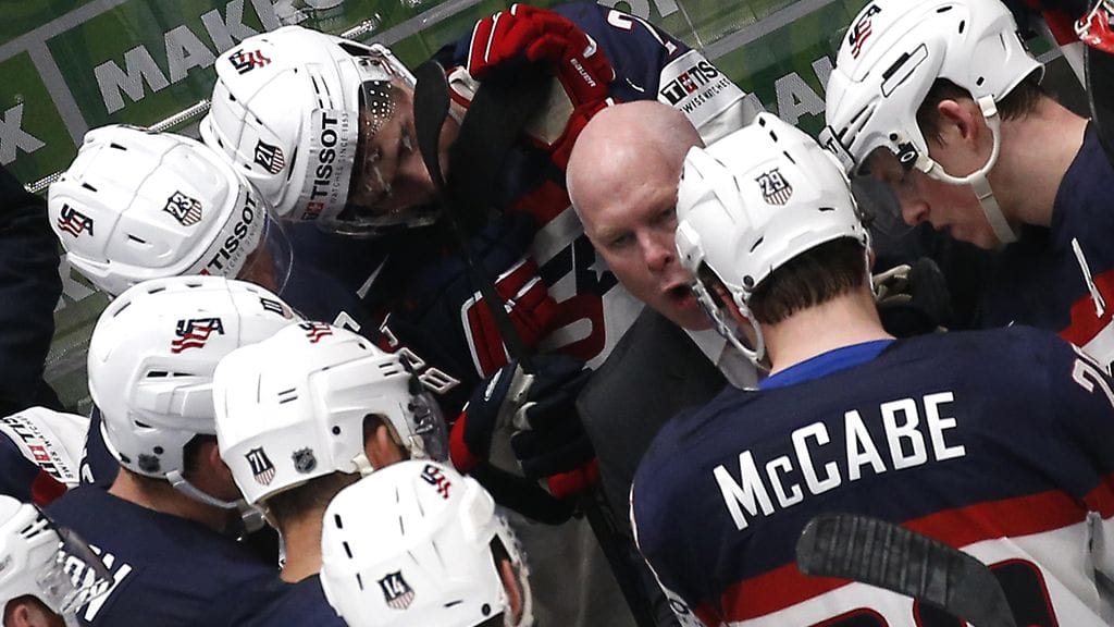 USA:n joukkueen pelaajia viime kevään MM-kisoissa.
