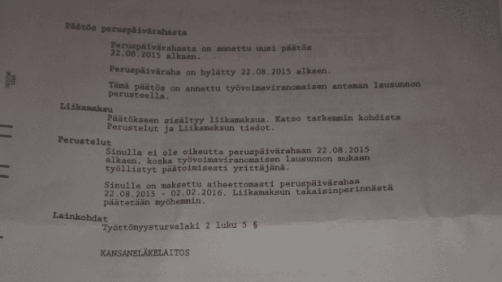 KERTAKÄYTTÖ: Kela-paperi Christian