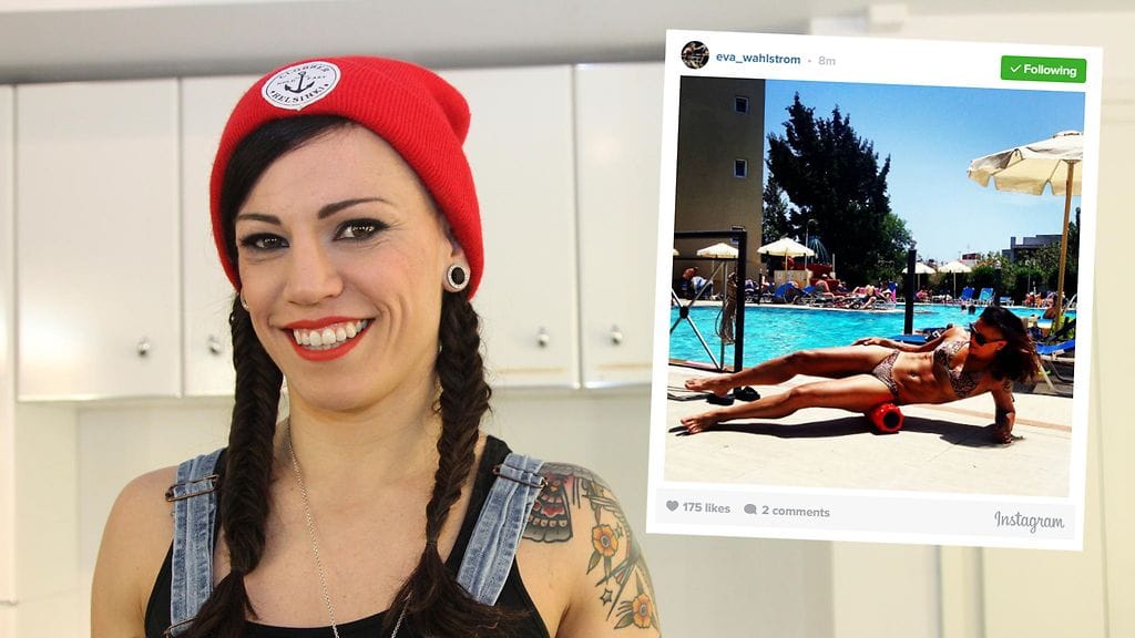 Eva Wahlströmin bikinikuva kaapattu Instagramista.