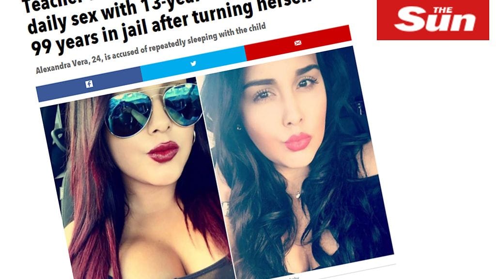 Alexandra Vera, kuvakaappaus The Sunin sivuilta.