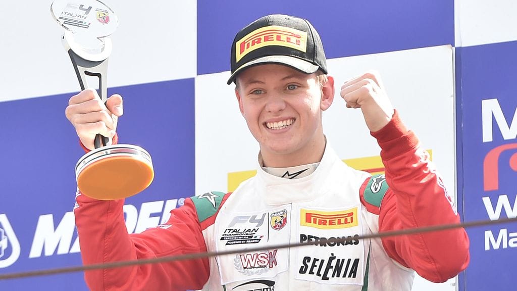 Mick Schumacher on voittanut tällä kaudella kaksi F4-osakilpailua Saksassa ja kolme Italiassa.