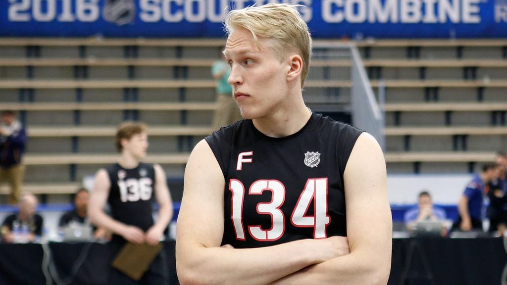 Patrik Laine NHL Scouting Combine -tapahtumassa, joka päättyi lauantaina.