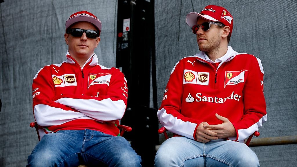 Kimi Räikkönen ja Sebastian Vettel.