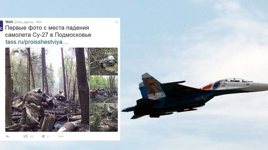 Uutistoimisto Tassin Twitterissä julkaisemat kuvat kertovat koneen tuhoutuneen täysin.