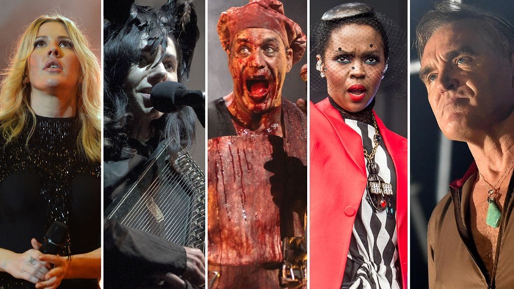 Esiintyjätärppejä festarikesään 2016: Ellie Goulding (Ilosaarirock), PJ Harvey (Sideways), Rammstein (Provinssi), Ms. Lauryn Hill (Pori Jazz) ja Morrissey (Flow Festival).