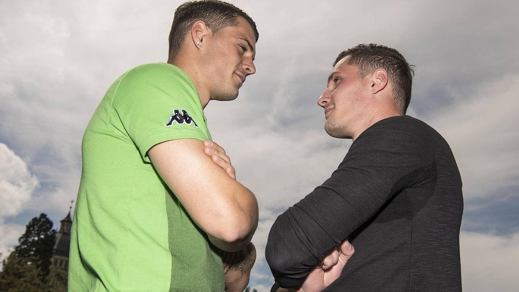 Granit (vas.) ja Taulant Xhaka kohtaavat lauantaina toisensa.