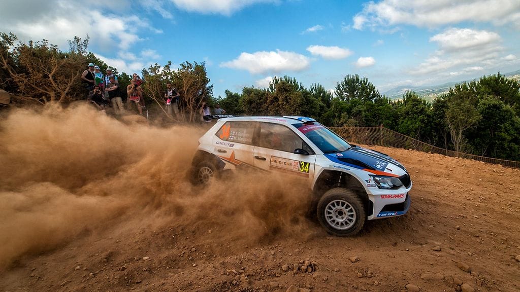 Teemu Suninen joutui pysähtymään 12. erikoiskokeelle Lorenzo Bertellin keskeytyksen vuoksi.