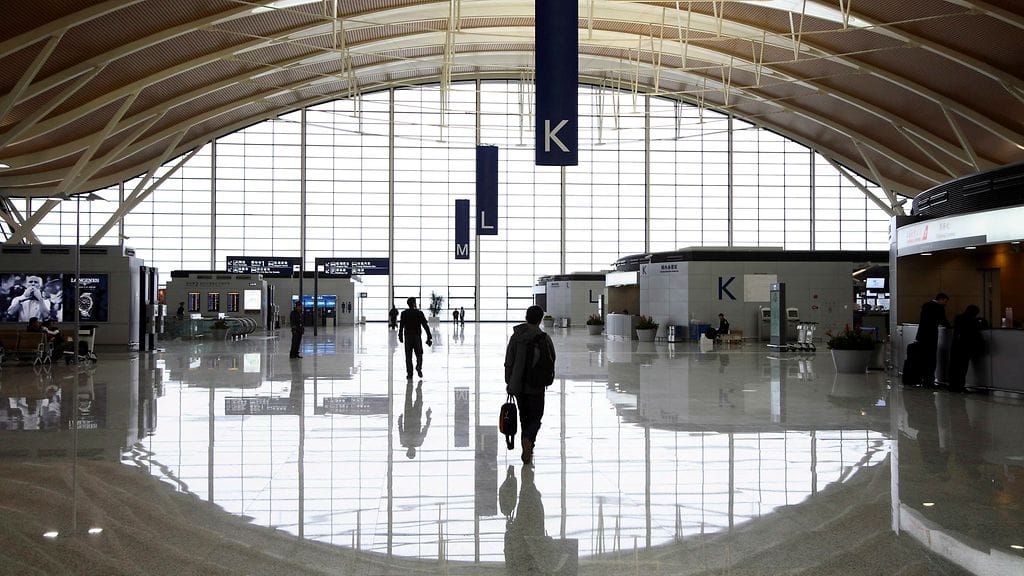 Pudongin lentokenttä Shanghaissa Kiinassa.