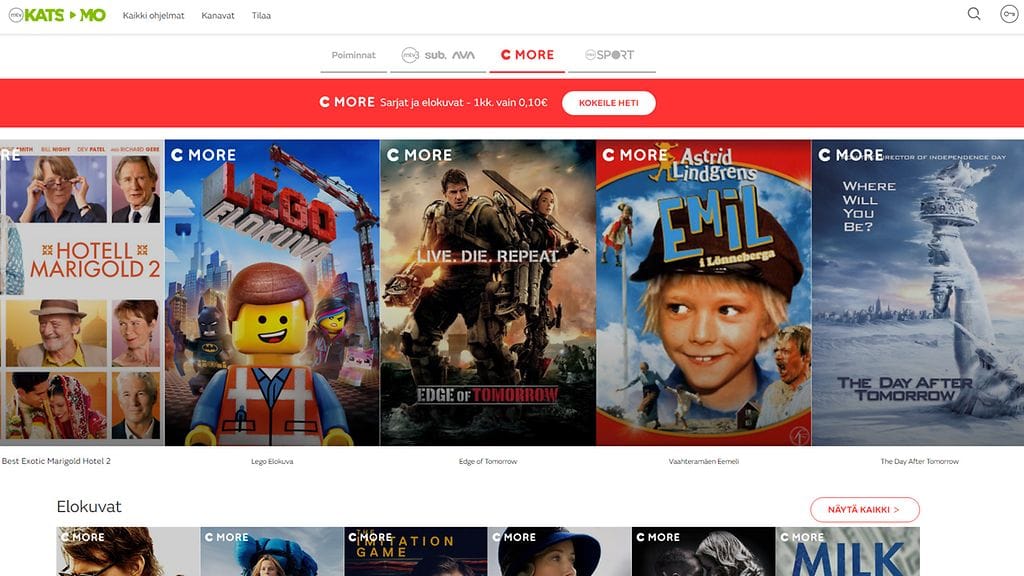 Kuvakaappaus MTV Katsomosta.