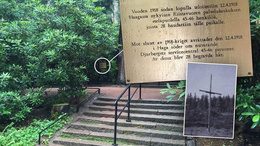 Pohjois-Haagan veljeshauta on lähes piilossa vehreän kasvuston takana.