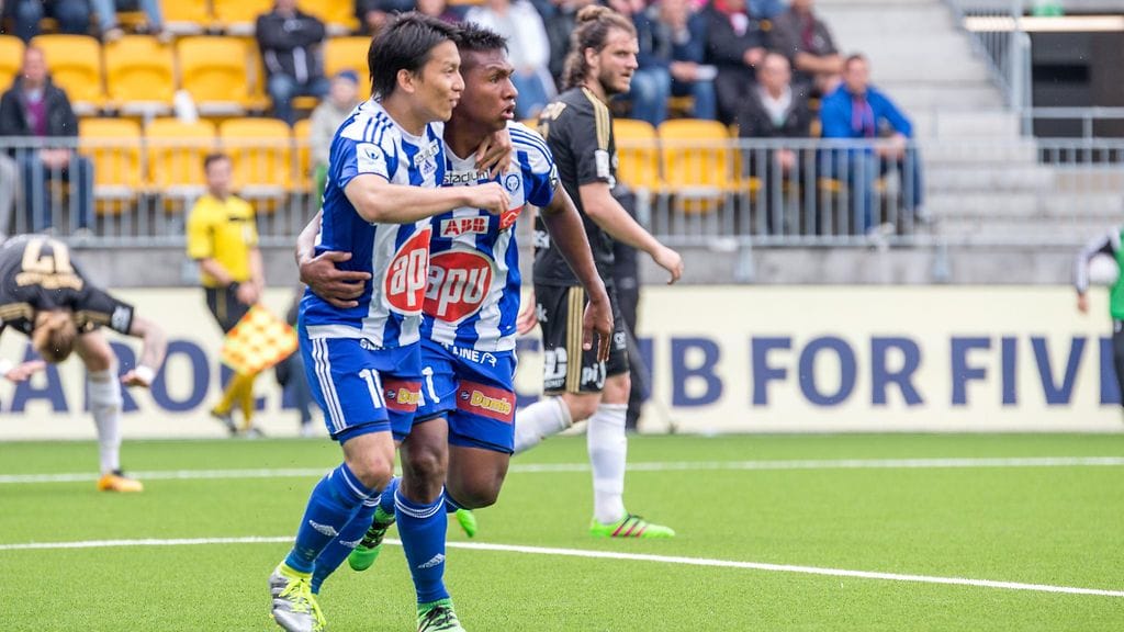 Atomu Tanaka ja Alfredo Morelos osuivat HJK:lle Seinäjoella.