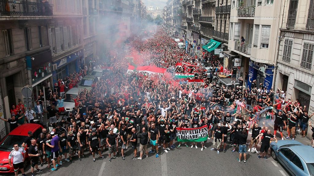 Unkarin fanit, Marseille 18.6.2016