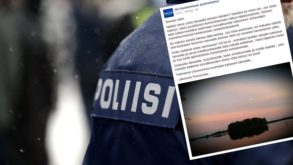 Itä-Uudenmaan poliisilaitos kirjoitti kauniit muistosanat menehtyneen poliisimiehen muistolle.