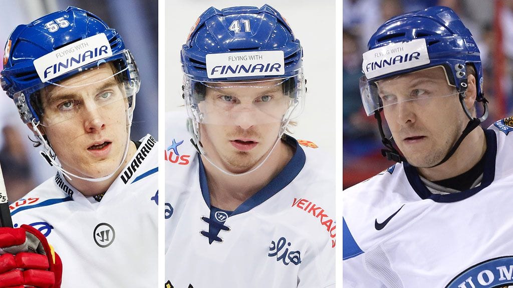 Atte Ohtamaa (vas.), Antti Pihlström ja Niklas Hagman.