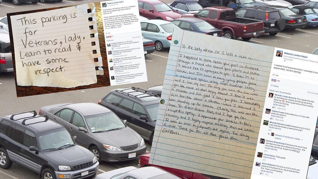 Nimettömän lapun jättänyt lähetti anteeksipyyntönsä.