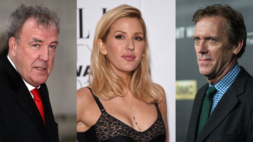 Jeremy Clarkson (vas.), Ellie Goulding ja Hugh Laurie.