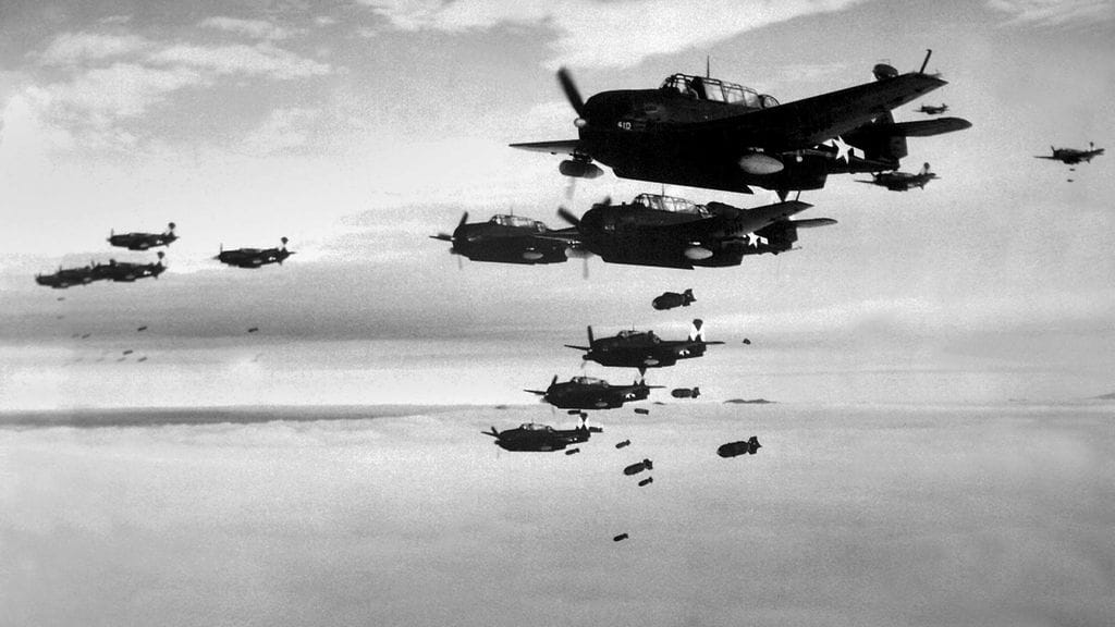 Toisen maailmansodan aikaisia lentokoneita Japanissa vuonna 1945.