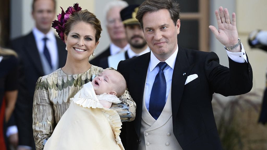 Prinsessa Madeleine, Chris O'Neill ja prinssi Nicolas lokakuussa 2015.
