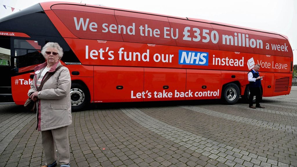Vote Leave -kampanjan vaalibussi.